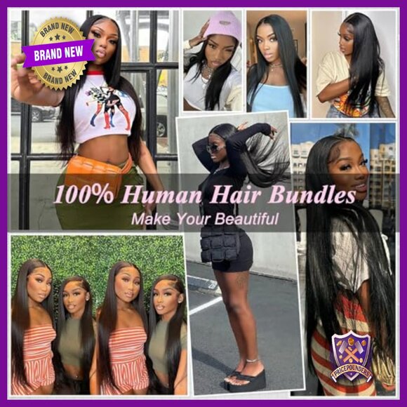 20 22 24 Inch Straight Human Hair Extensions 3 Bundles Brazilian Virgin